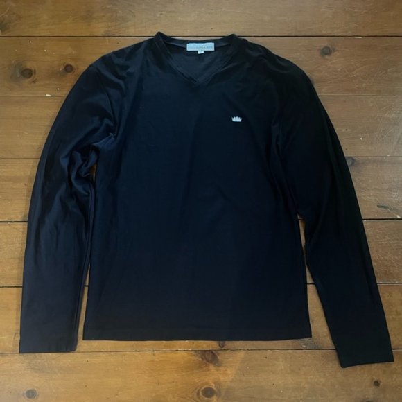 Todd Oldham Black Performance V Neck Shirt - Picture 2 of 6